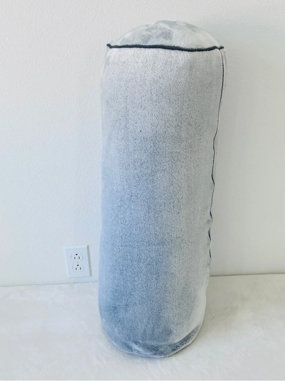 IKEA BLÅSKATA Big Size Cushion – Cylinder Shaped, Light Gray